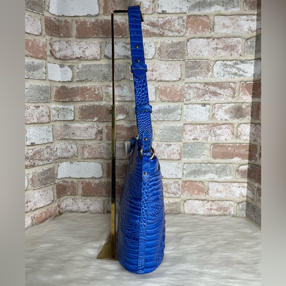 Brahmin Blue Croc-Embossed Shoulder Bag - Picture 9 of 14